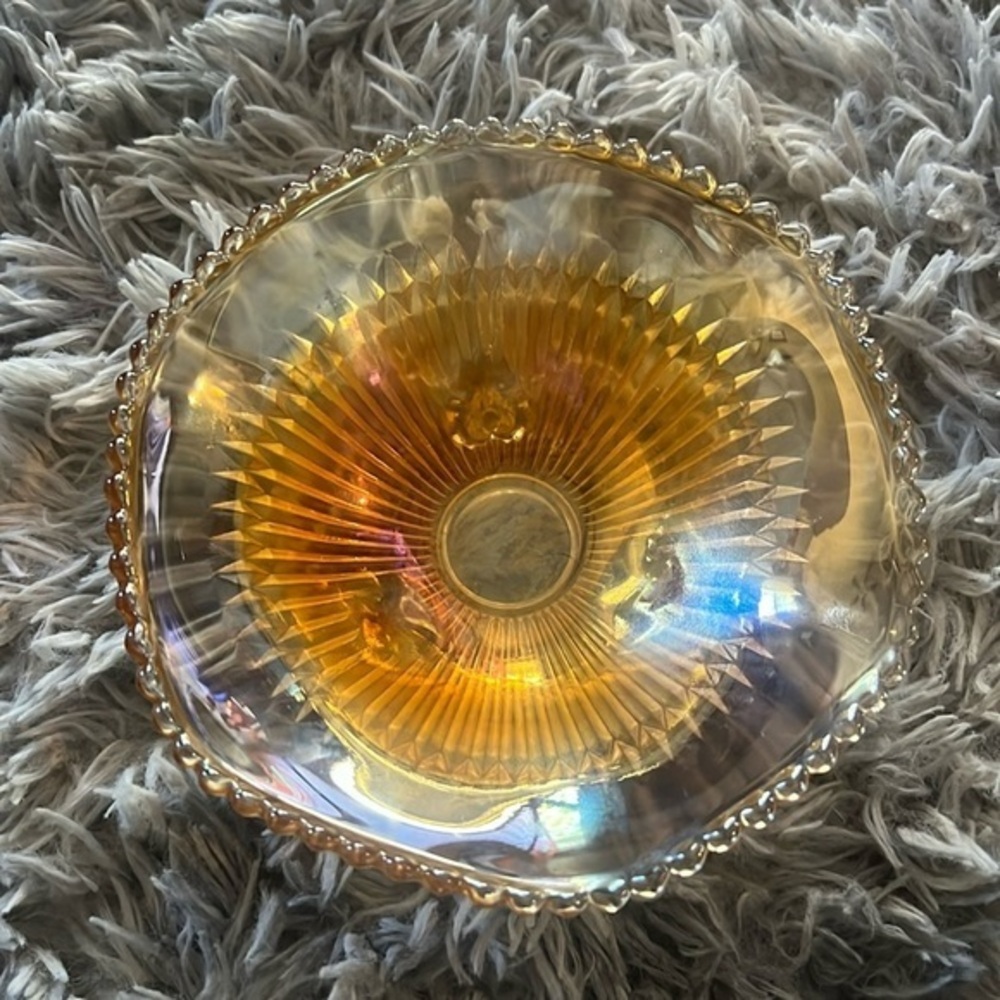 Jeanette Carnival Marigold Glass Bowl